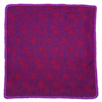 Chameleon Foglia Pocket Square // Purple Border