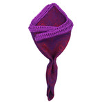 Chameleon Foglia Pocket Square // Purple Border