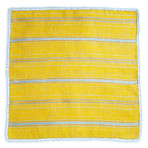 Oro Splendor Pocket Square // Sky Blue Borders