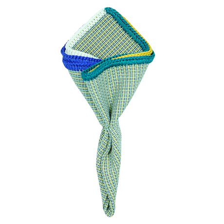 Neutro Paglia Pocket Square // Multicolor Border