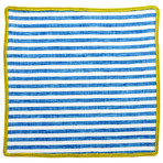 Blu Nautico Pocket Square // Mustard Yellow Border