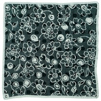 Floral Abbozzo Pocket Square // White Border