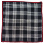 Tartan Inchiostro Pocket Square // Black + White + Burgundy