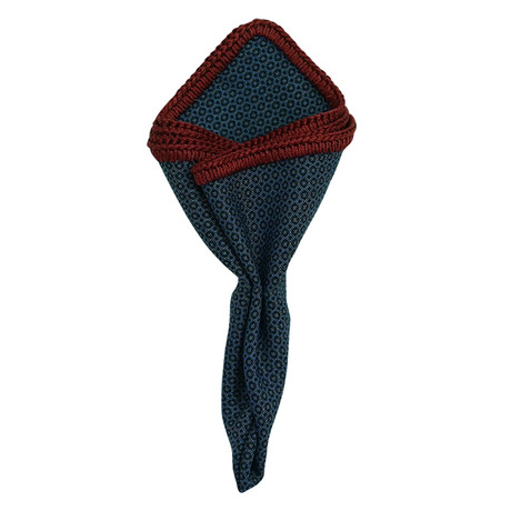 Fumo Di Ombra Pocket Square // Burgundy Border