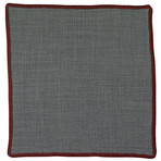 Obsidian Tessere Pocket Square // Grey + Burgundy