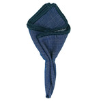 Denim Du Volte Pocket Square // Navy Blue Border