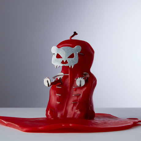 Gummy Bear Skeleton Candle // Red
