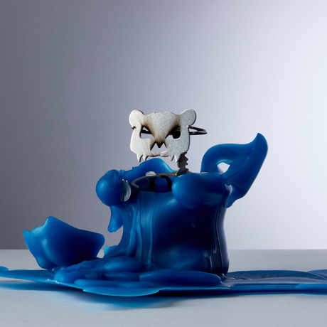 Gummy Bear Skeleton Candle // Blue