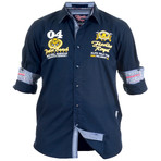 Dirk Embroidered Shirt // Navy (M)