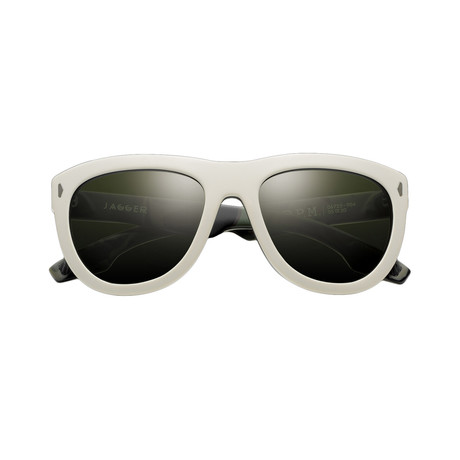 Women's Jagger Sunglasses // Polished Ivory + D.P.M Series Green + Gray