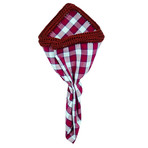 Plaid Sangria Rosso Pocket Square // Burgundy Border