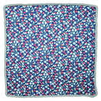 Ciliegia Blossom Pocket Square // Grey Border