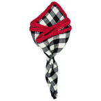 Checkered Notte Pocket Square // Red Border