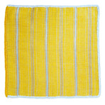 Oro Splendor Pocket Square // Sky Blue + Mustard Yellow Borders