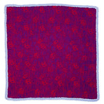 Chameleon Foglia Pocket Square // Lilac Blue Borders