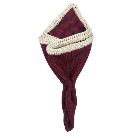 Vino Pocket Square // Burgundy + Off White
