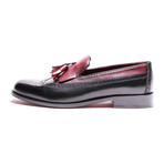 Medallion Toe Tassel Loafer // Black + Bordeaux (Euro: 44)