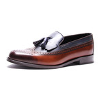 Medallion Toe Tassel Loafer // Navy + Tobacco (Euro: 47)