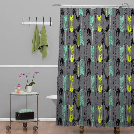 Arrow Line Spearmint Shower Curtain