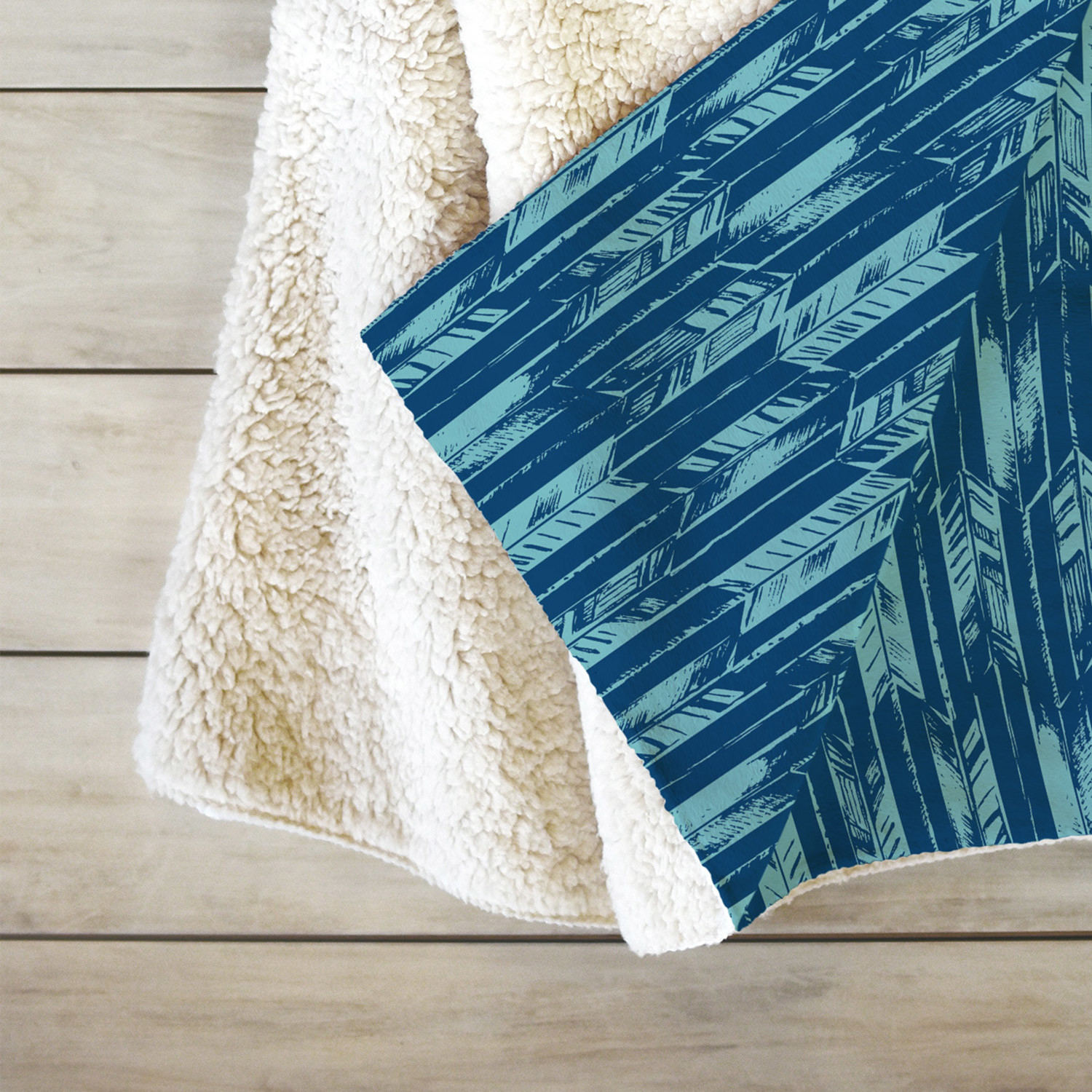 Arrow Indigo Fleece Throw Blanket (Medium) Pattern State For DENY Design Touch of Modern