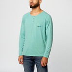 Paia Long Sleeve Henley // Blue Turquoise (S)