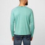 Paia Long Sleeve Henley // Blue Turquoise (L)