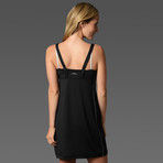 Women's Sleep Dress + Inner Bra // Black (XL)