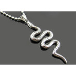 Beaded Chain Necklace + Snake Pendant