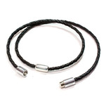 Suki Braided Leather Necklace + Bead (16"L)