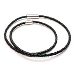 Suki Braided Leather Necklace + Bead (16"L)