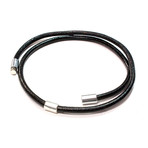 Suki Round Leather Necklace + Sleeve (16"L)
