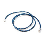 Braided Leather Triple Wrap Bracelet // Natural Blue (L)