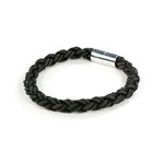 Frontier Braided Round Leather // Antique Black (Small)