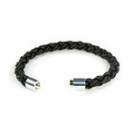 Frontier Braided Round Leather // Antique Black (Small)