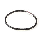 Braided Leather Bracelet // Black (M)