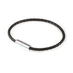 Braided Leather Bracelet // Black (S)