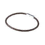Braided Leather Bracelet // Dark Brown (S)