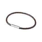 Braided Leather Bracelet // Dark Brown (M)