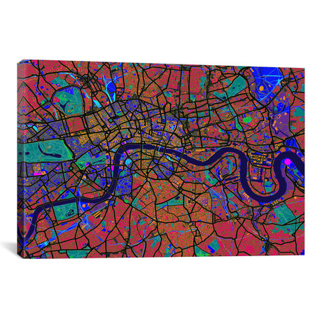 London Map // Abstract (26"W x 18"H x 0.75"D)