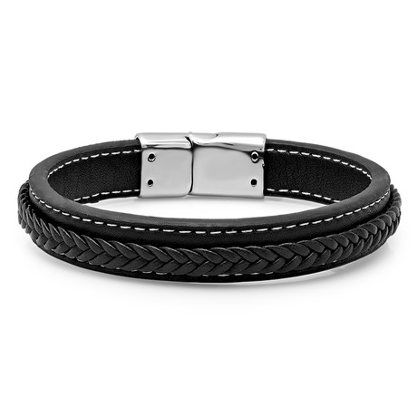 Double Layered Braided Bracelet // Black