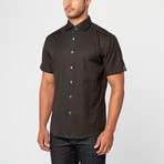 Bespoke // Ray Short Sleeve Jacquard Button-Up // Black (3XL)
