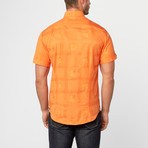 Joel Short Sleeve Jacquard Button-Up // Orange (M)