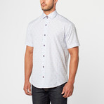 Eddie Short Sleeve Jacquard Button-Up // Blue (M)