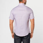 Mario Short Sleeve Linen Button-Up // Purple (XS)