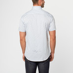 Leroy Short Sleeve Print Button-Up // Blue (XS)