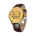 JIUSKO Chinese 24K Gold Dragon Skeleton Automatic // 200LG0507
