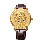 JIUSKO Chinese 24K Gold Dragon Skeleton Automatic // 200LG0507