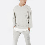 Underrated London // Drop Shoulder 3/4 Oversized Sweatshirt // Grey (L)