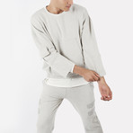Underrated London // Drop Shoulder 3/4 Oversized Sweatshirt // Grey (S)