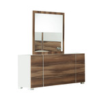 Nova Domus Giovanna Italian Modern White Cherry Bedroom Set (Queen)